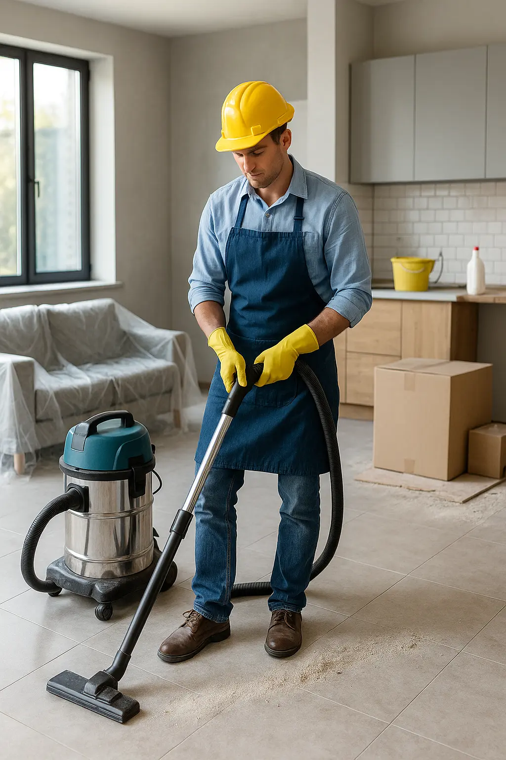 Cleaning an empty apartment in Miami